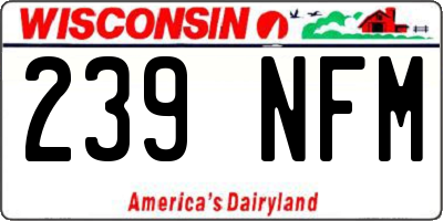 WI license plate 239NFM
