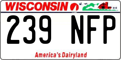 WI license plate 239NFP