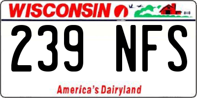 WI license plate 239NFS