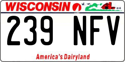 WI license plate 239NFV