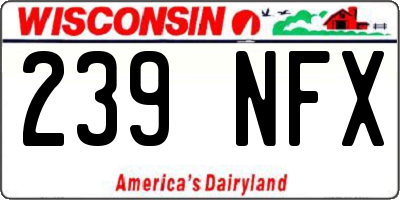 WI license plate 239NFX
