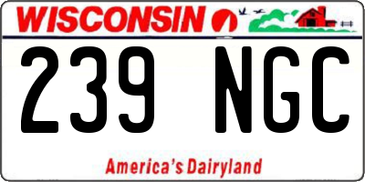 WI license plate 239NGC
