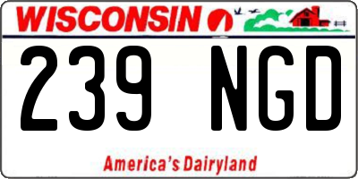 WI license plate 239NGD
