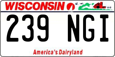 WI license plate 239NGI