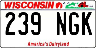 WI license plate 239NGK