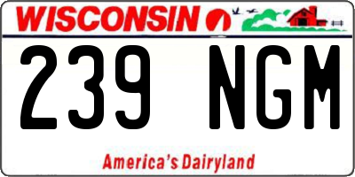 WI license plate 239NGM