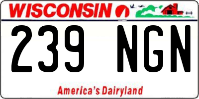 WI license plate 239NGN
