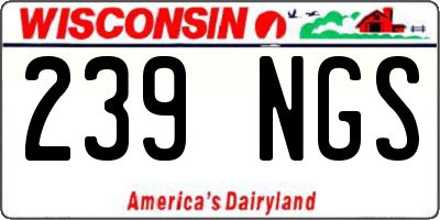 WI license plate 239NGS
