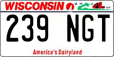 WI license plate 239NGT