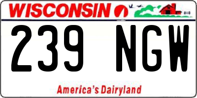 WI license plate 239NGW