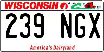 WI license plate 239NGX