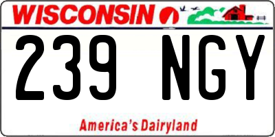WI license plate 239NGY