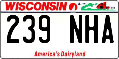 WI license plate 239NHA