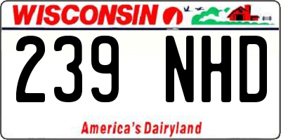 WI license plate 239NHD