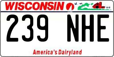 WI license plate 239NHE