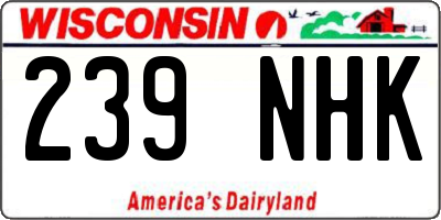 WI license plate 239NHK
