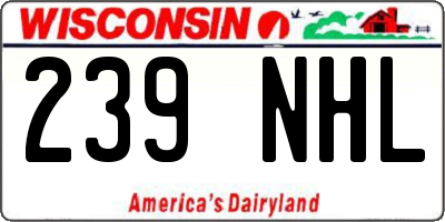 WI license plate 239NHL