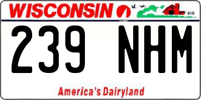 WI license plate 239NHM