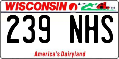 WI license plate 239NHS