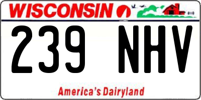 WI license plate 239NHV