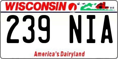 WI license plate 239NIA