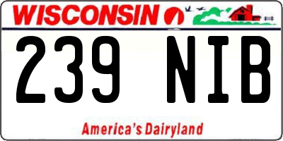 WI license plate 239NIB