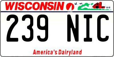 WI license plate 239NIC