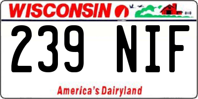 WI license plate 239NIF