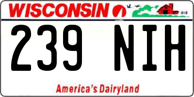 WI license plate 239NIH