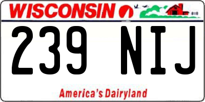 WI license plate 239NIJ