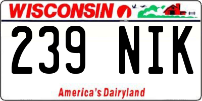 WI license plate 239NIK