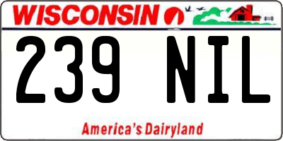 WI license plate 239NIL