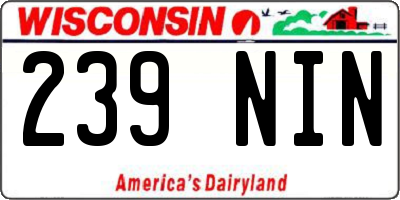 WI license plate 239NIN