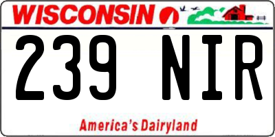 WI license plate 239NIR