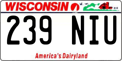 WI license plate 239NIU
