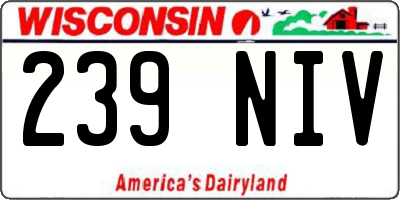 WI license plate 239NIV