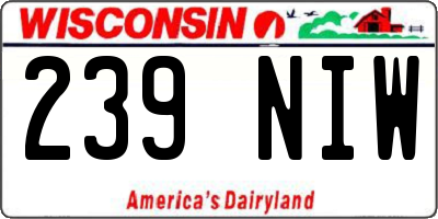 WI license plate 239NIW