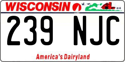 WI license plate 239NJC