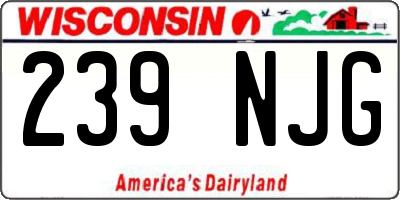 WI license plate 239NJG