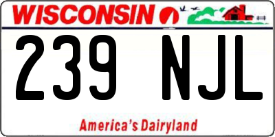 WI license plate 239NJL