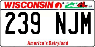 WI license plate 239NJM