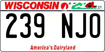 WI license plate 239NJO
