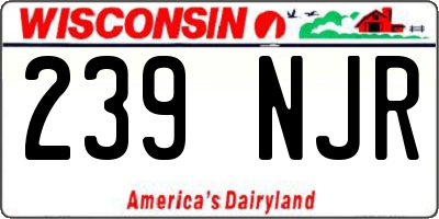 WI license plate 239NJR