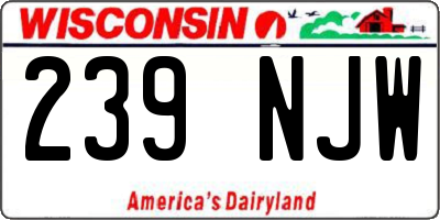 WI license plate 239NJW