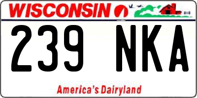 WI license plate 239NKA