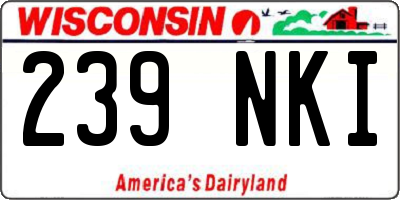 WI license plate 239NKI