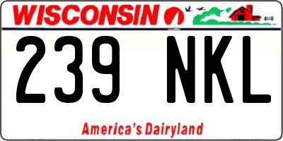 WI license plate 239NKL