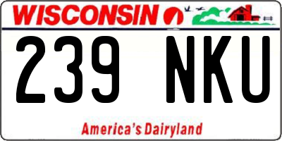 WI license plate 239NKU