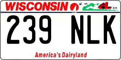 WI license plate 239NLK