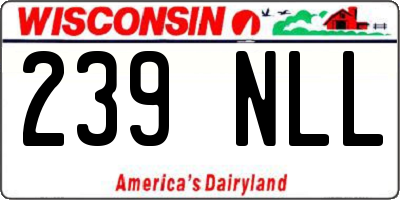 WI license plate 239NLL